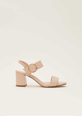 Phase Eight Leather Buckle Flats Cream USA | 9384571-XO